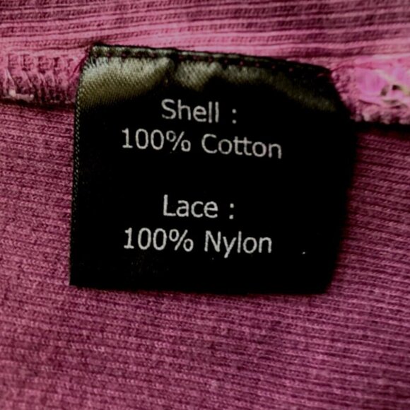 Greater Good Cotton Mixed Media Button Down Shirt Sz S Purple BOHO Indie 96C - Picture 8 of 9